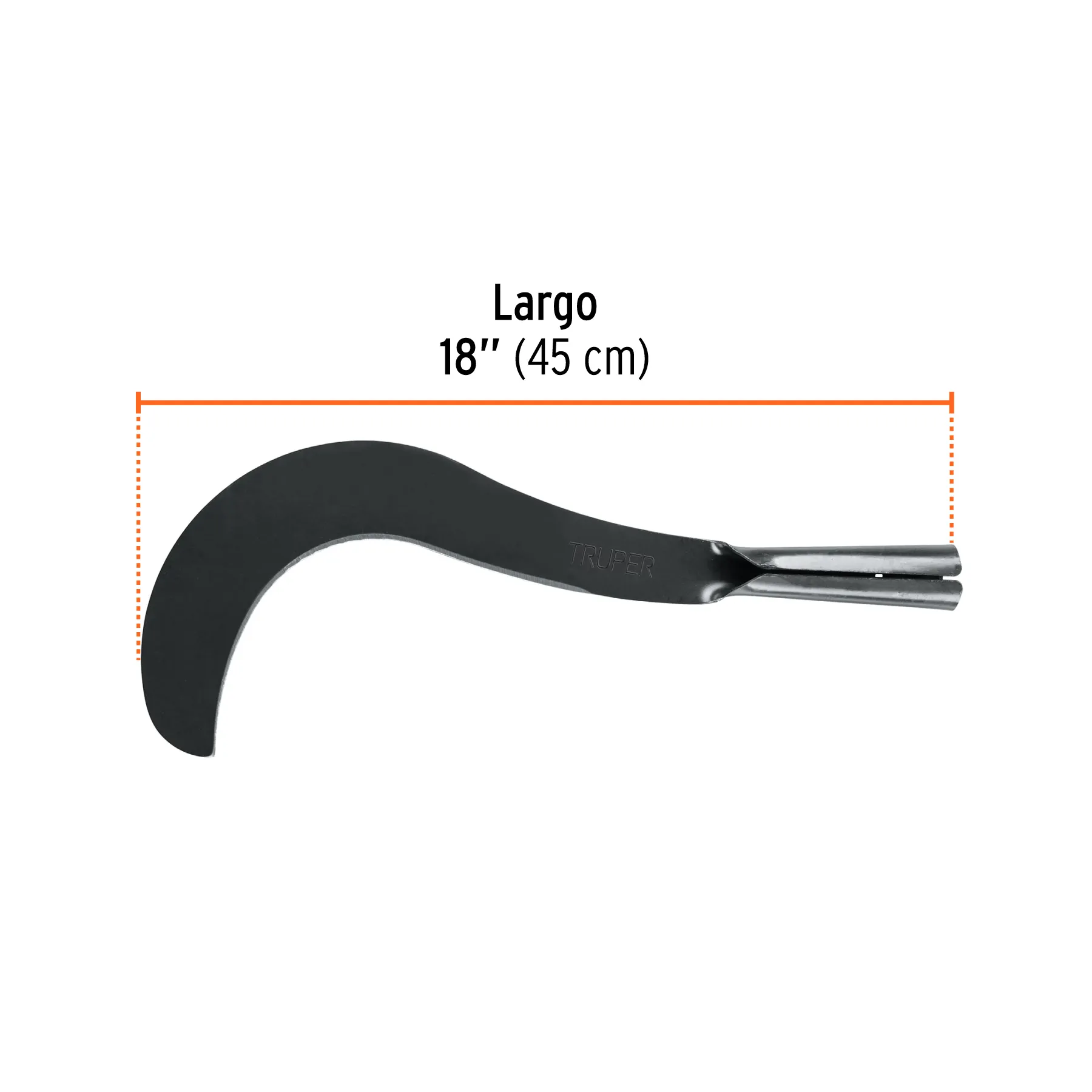Machete curvo 18 " (45 cm) Sin mango Truper