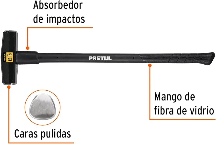 Marro  Tipo nevada Mango fibra de vidrio Pretul 12 lb