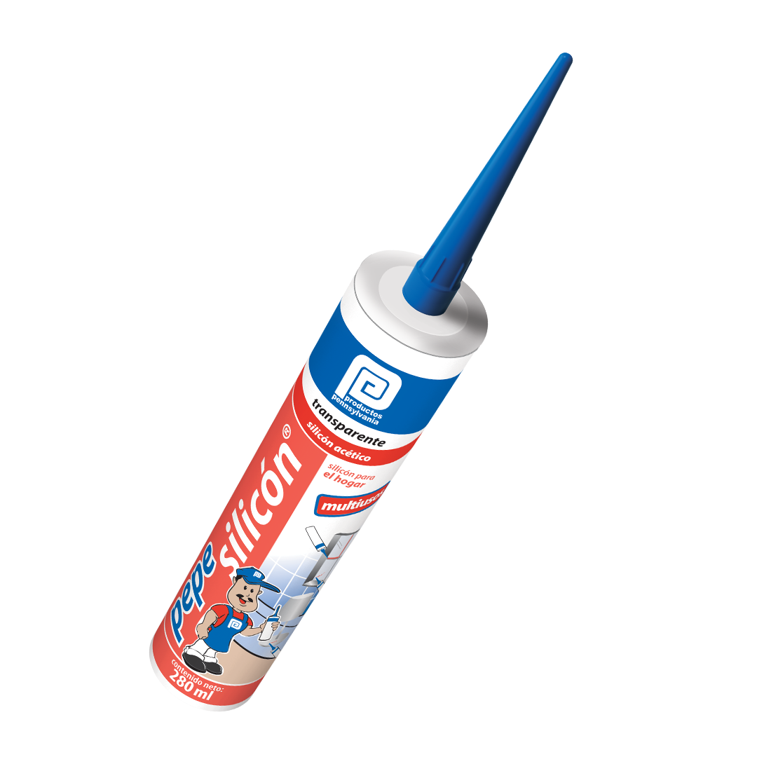 Silicón (Sellador) Transparente Pepe silicón Cartucho Acético