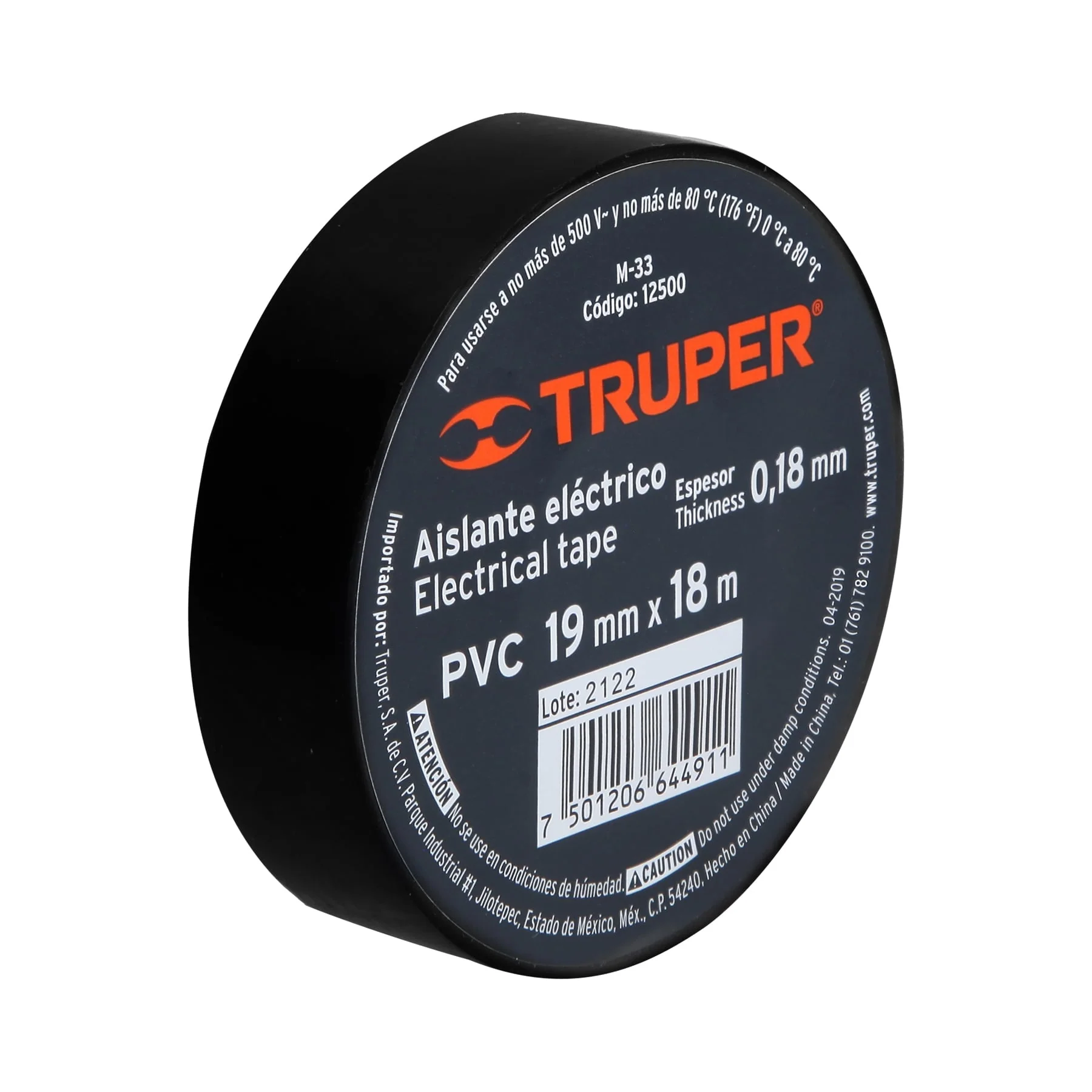Cinta de aislar Negra Truper
