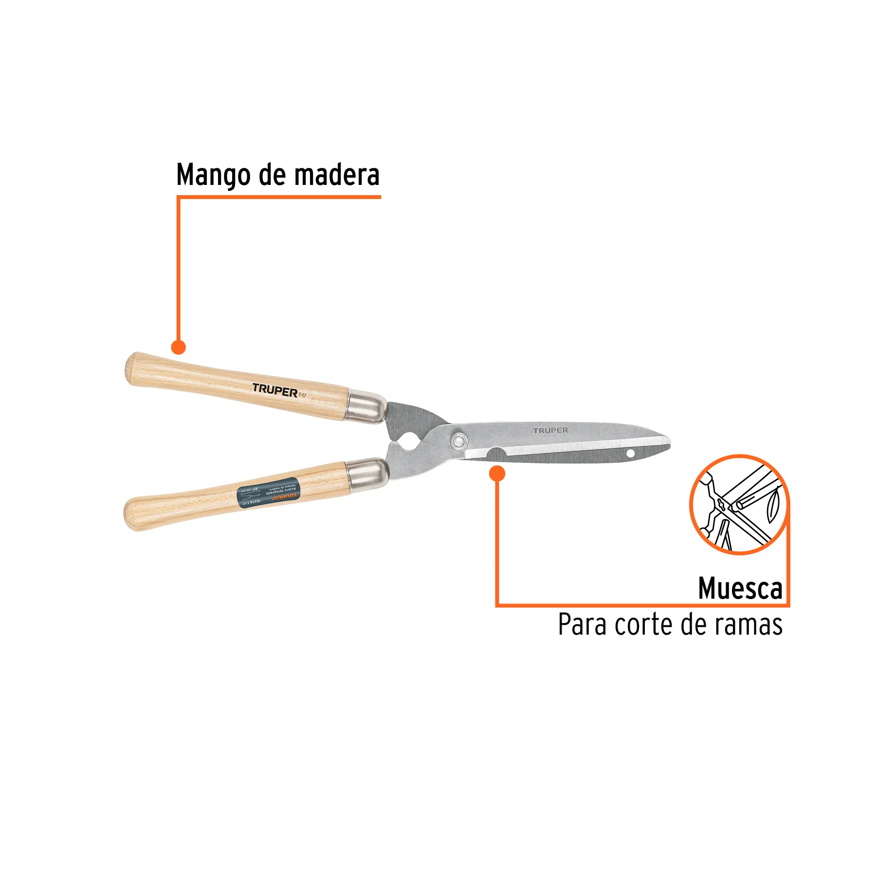 Tijeras para poda Truper Mangos de madera