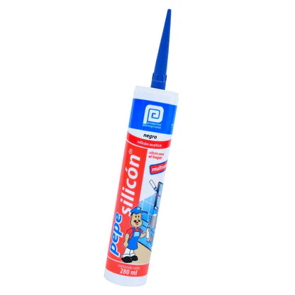 Silicón (Sellador) Negro Pepe silicón Cartucho Acético