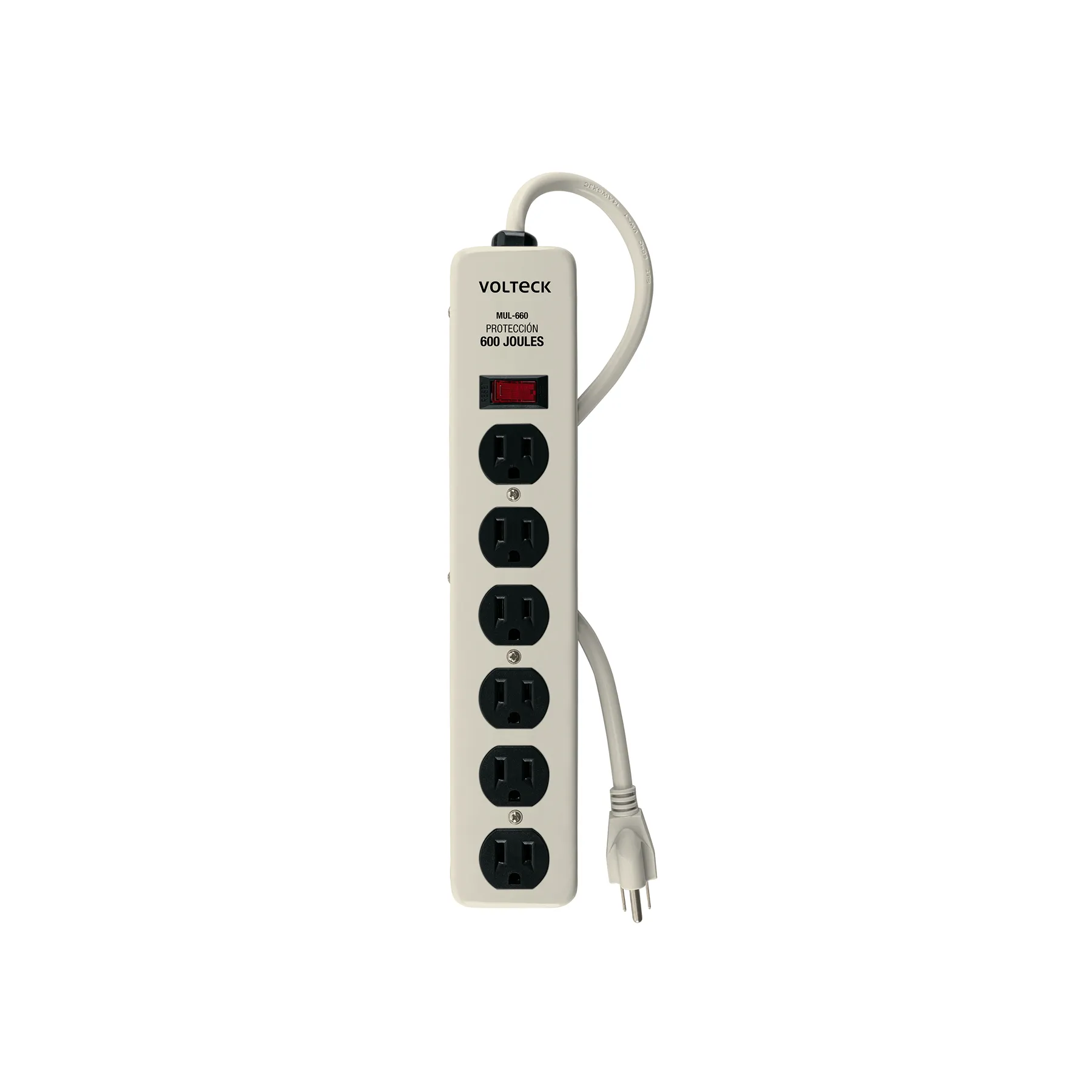 Multicontacto Volteck 6 Supresor de picos Rudo