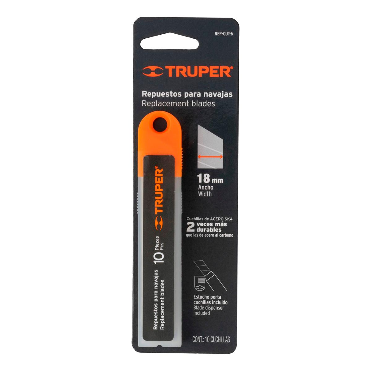 Cuchilla para cutter Truper 18 mm  Estuche (10 pz)