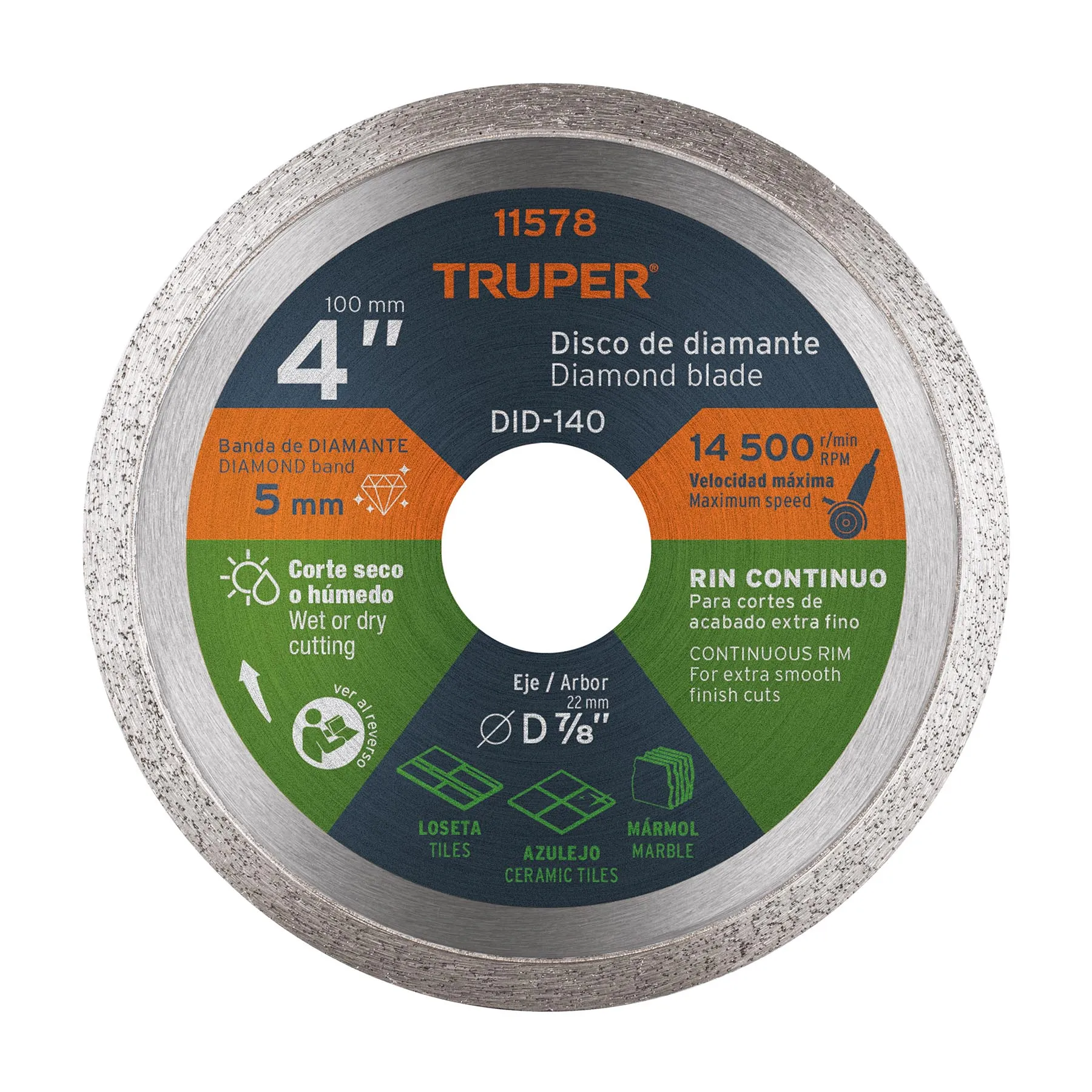 Disco de diamante 4 " Truper