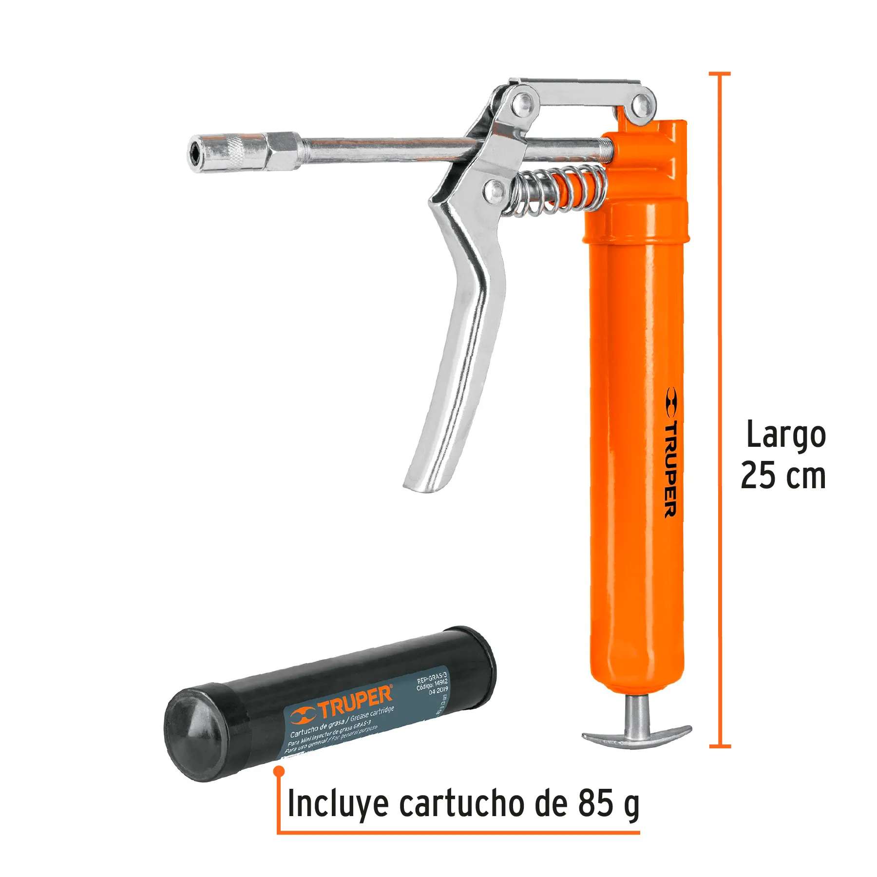 Inyector de grasa Mini Truper 3,000 psi