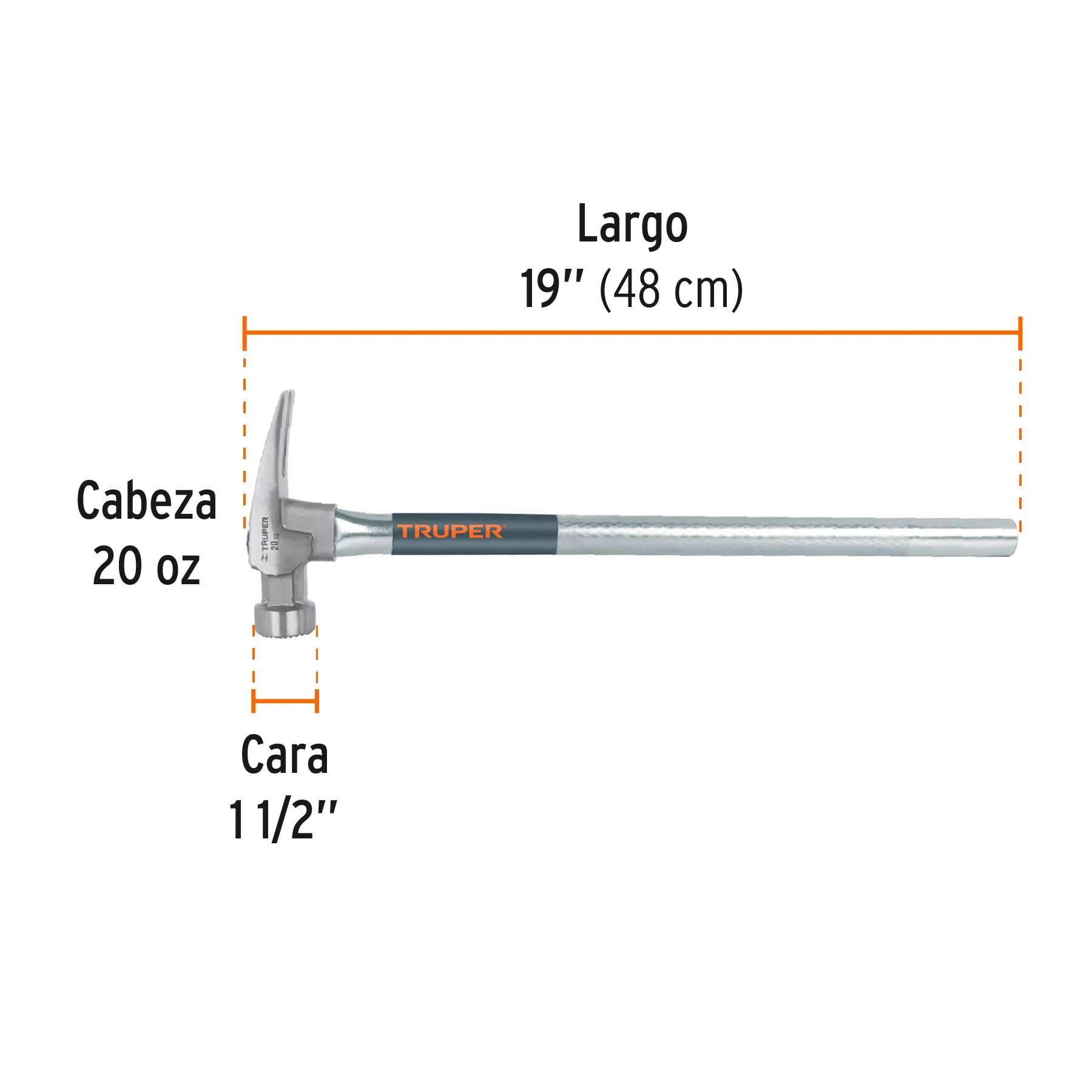 Martillo Truper 20 oz Mango de metal