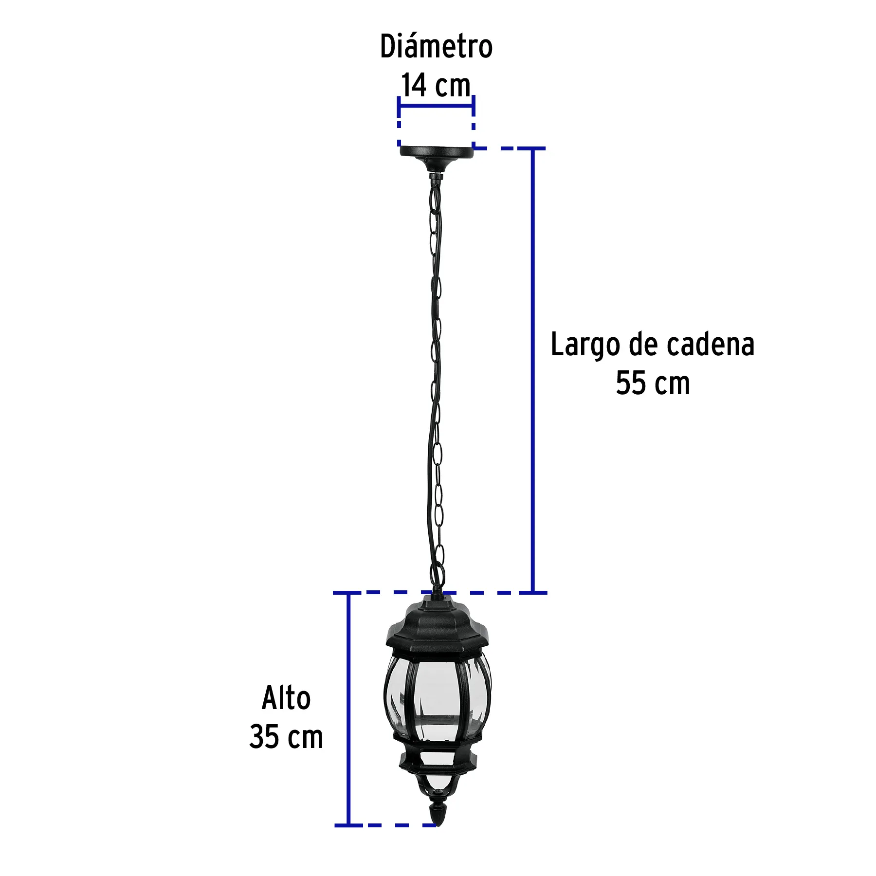 Farol (Arbotante) Negro Volteck Colgante