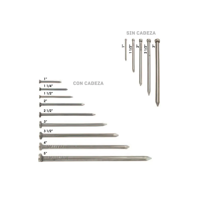 Clavo para madera 2-1/2 " DeAcero Con cabeza Por kg
