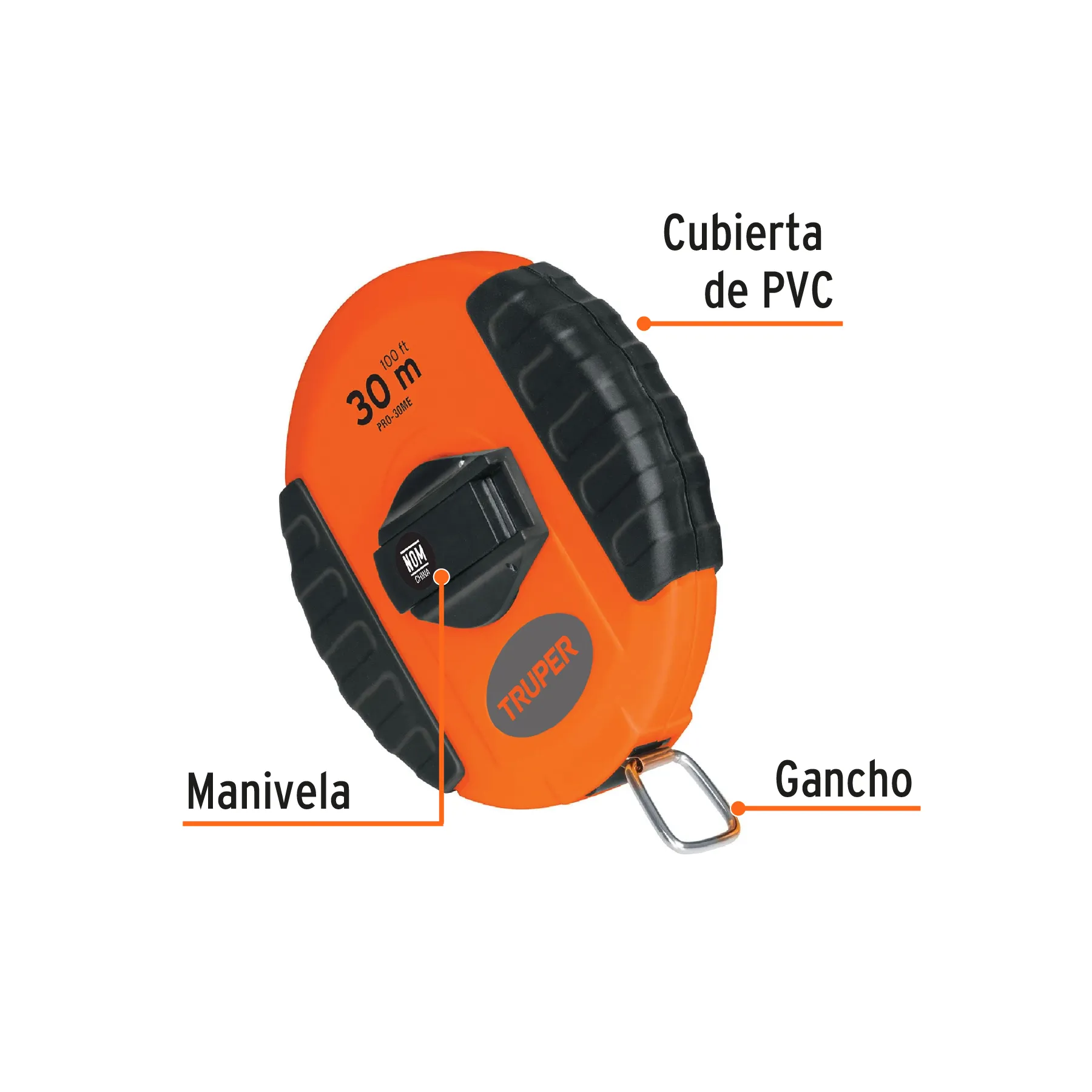 Cintas largas (30 m) Truper Metalica ,carcasa plastica