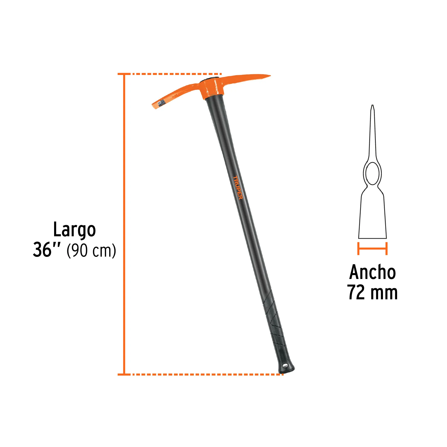 Talacho-pico 72 mm Truper Fibra de vidrio