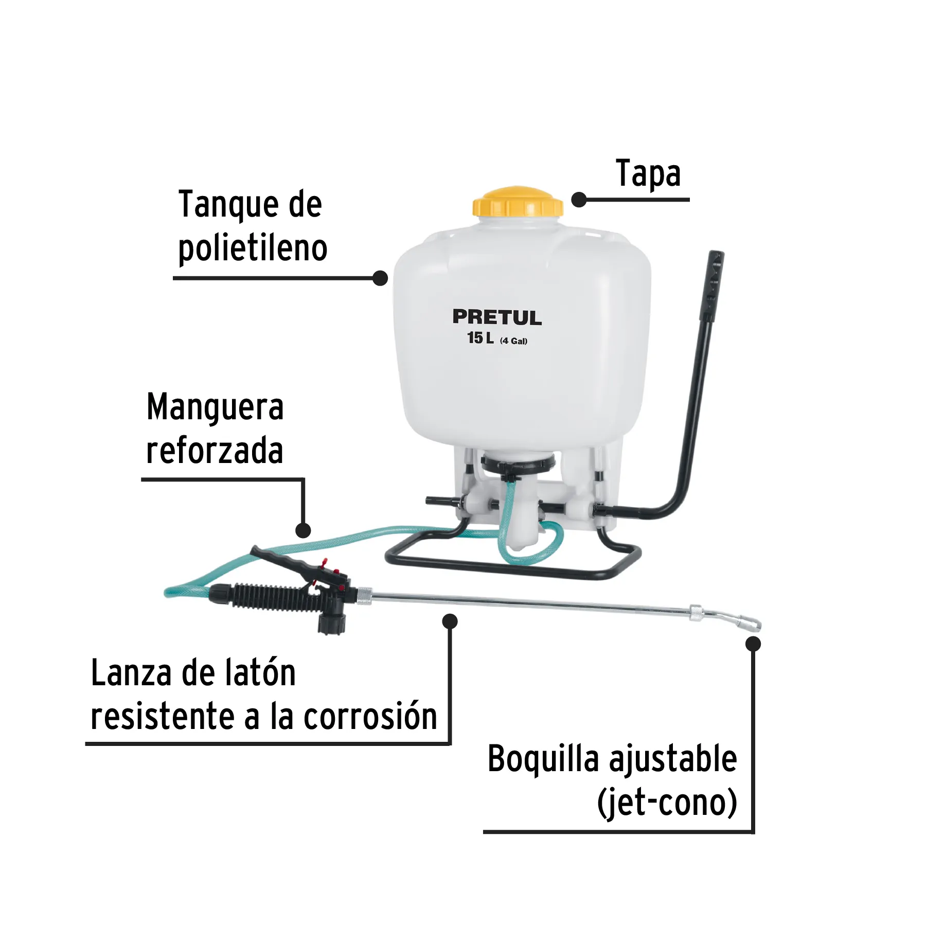 Fumigador 15 L Jardineria Pretul De mochila