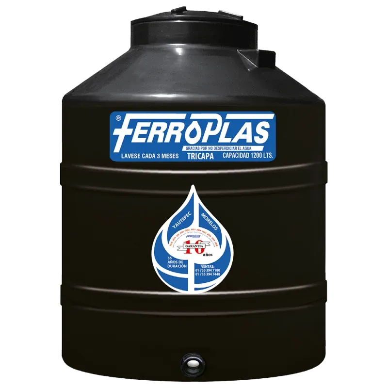 Tinaco 1,200 L Negro Ferroplas