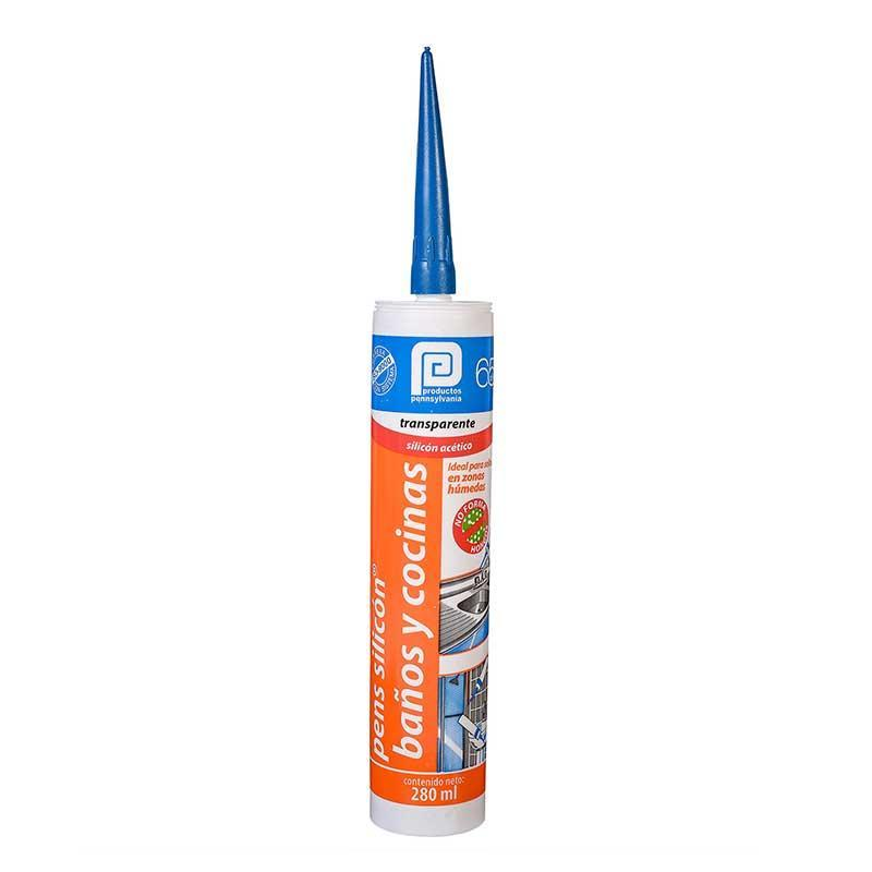 Silicón (Sellador) Transparente Pens Cartucho Baños y cocinas Acético