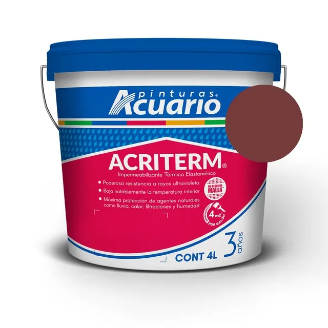 Impermeabilizante Rojo 4 L 3 Años Acuario Acriterm