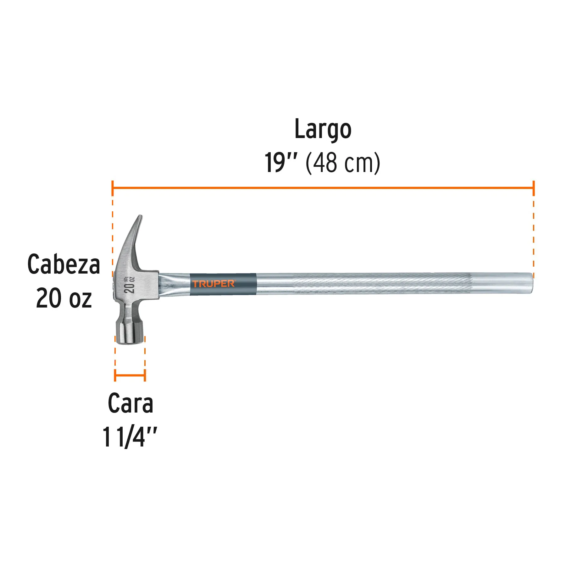Martillo Truper 20 oz Mango de metal