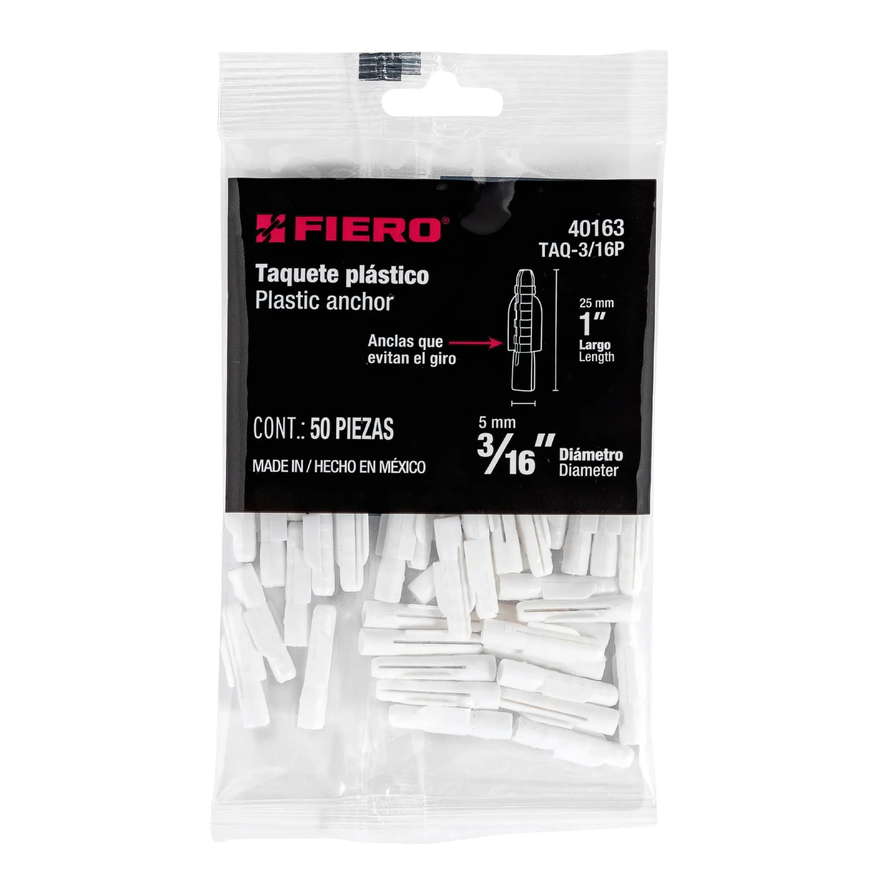Taquete de plastico