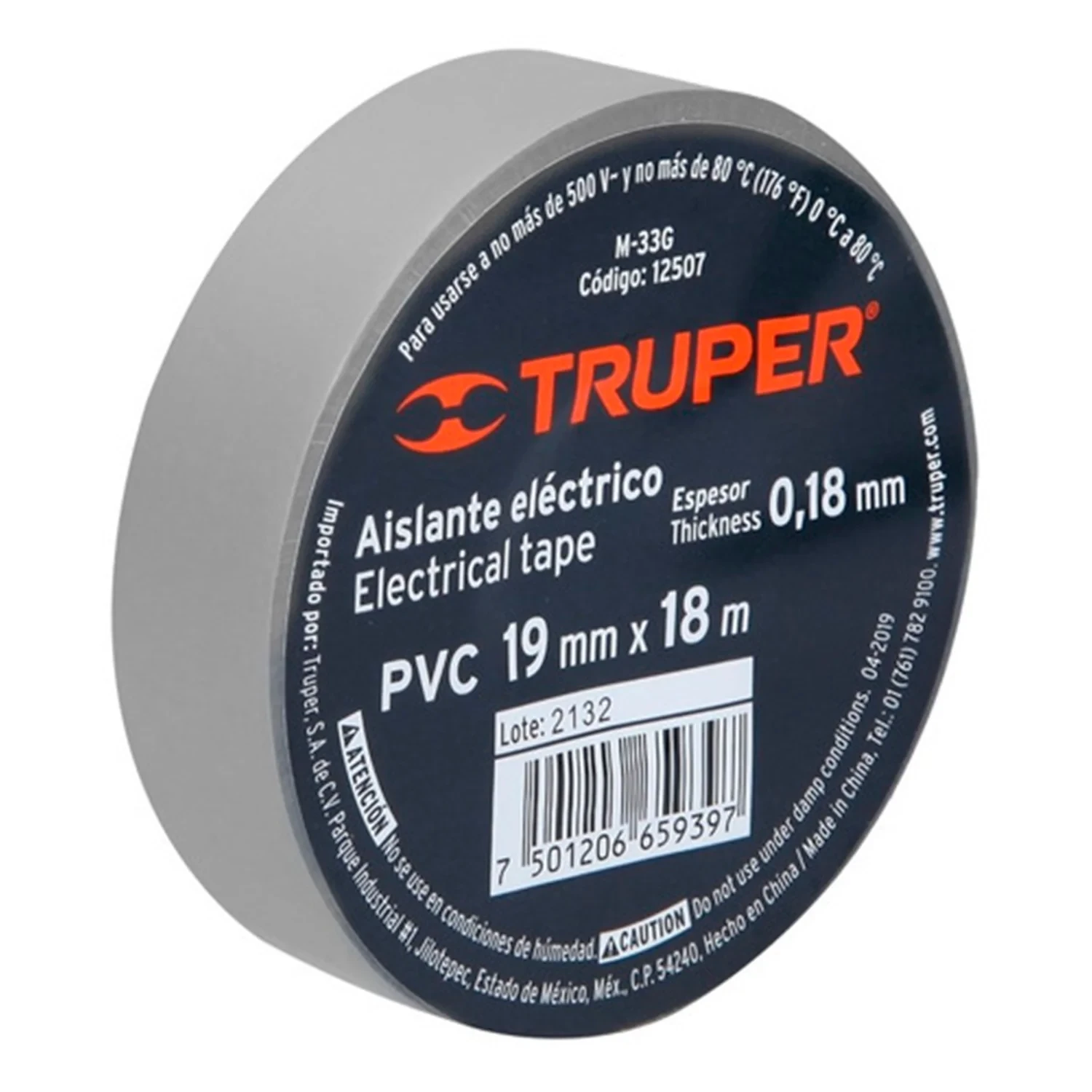 Cinta de aislar Gris Truper