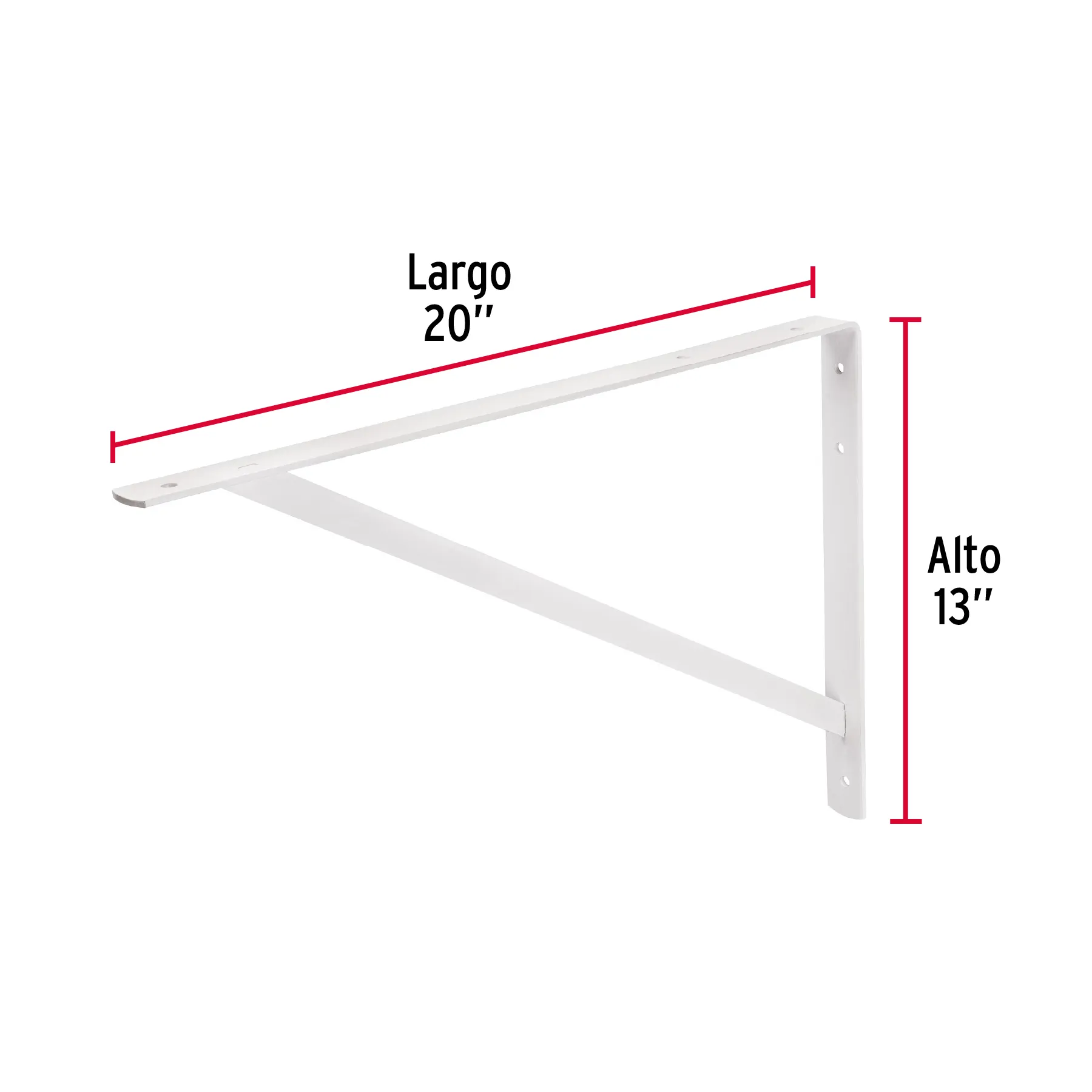 Mensula 13 " (32.5 cm) 500 kg Blanca 20 " (60 cm) Fiero Reforzada