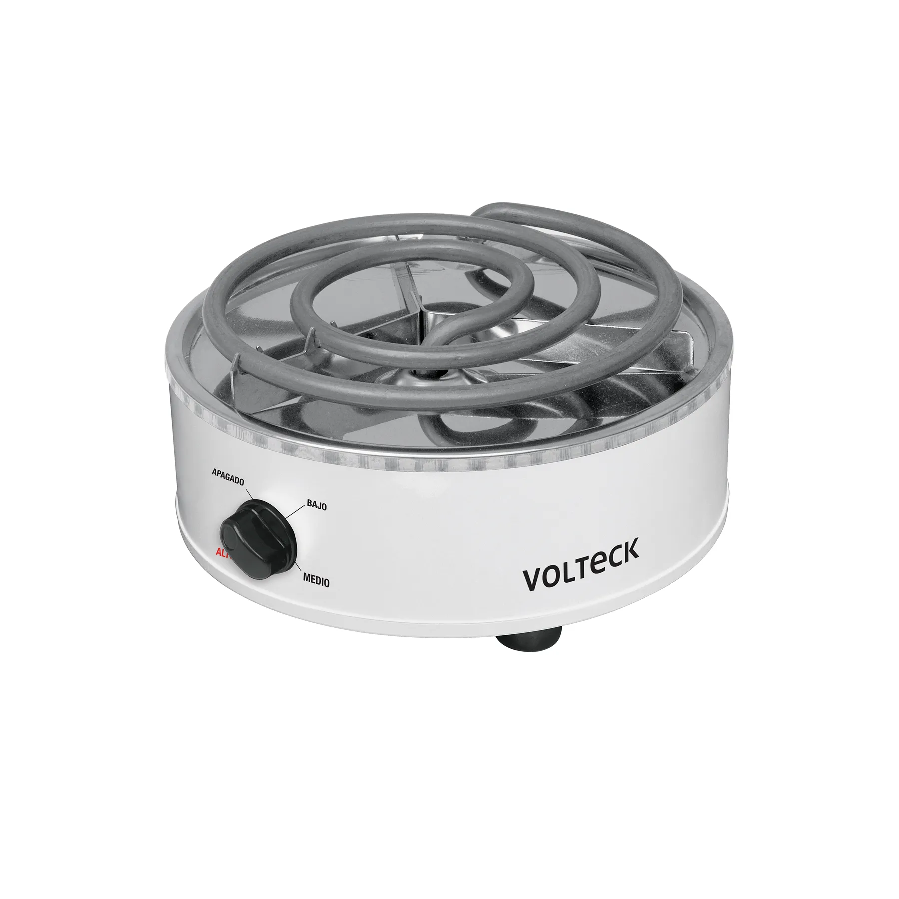 Parrilla Eléctrica  Blanco Redonda Volteck 1 Resistencia