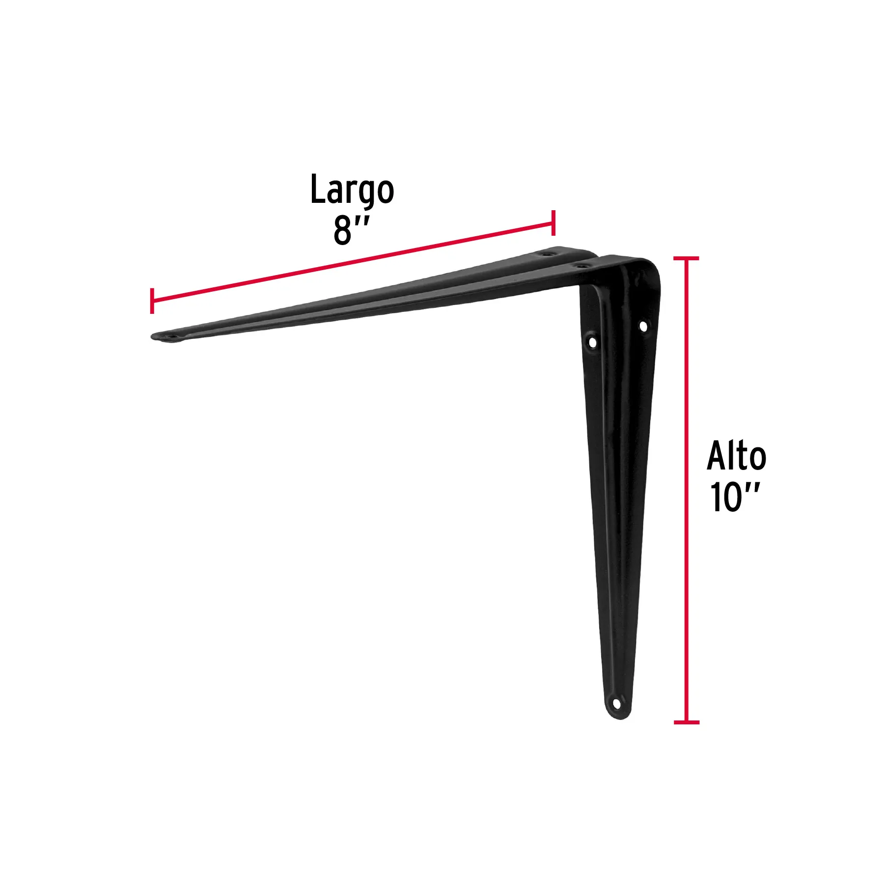 Mensula 8 " (20 cm) 40 kg Negra 10 " (25 cm) Fiero Clasica