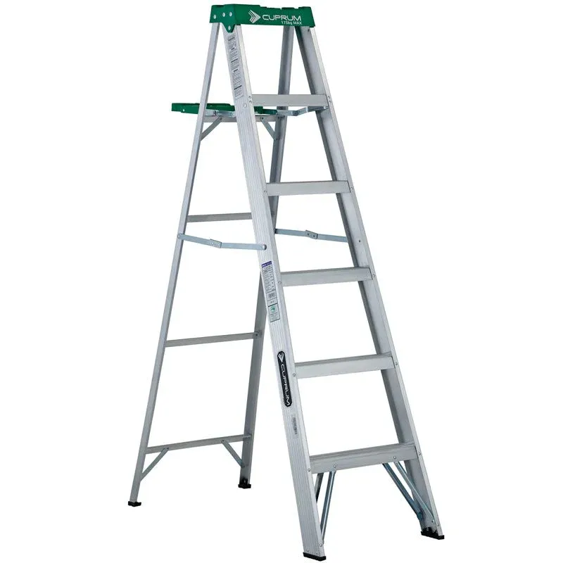Escalera 1.83 m 175 kg (uso profesional) Cuprum Aluminio 5 peldaños Tijera