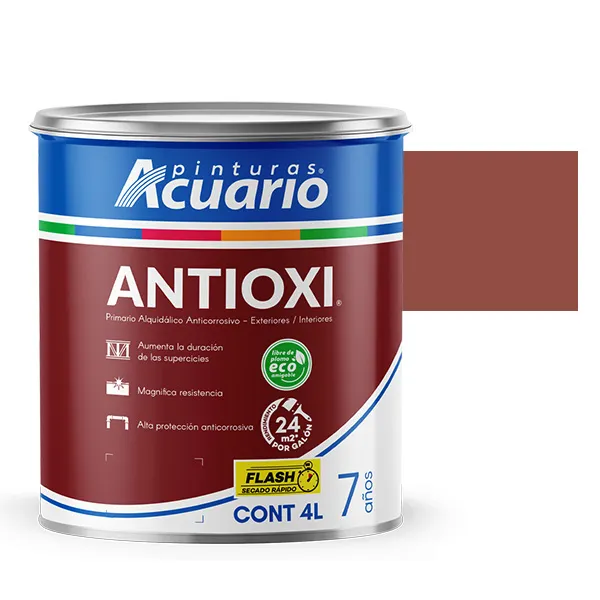 Pintura anticorrosiva Rojo oxido 1 L (1000 ml) Acuario ANTIOXI