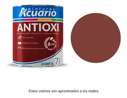 Pintura anticorrosiva Rojo oxido 1 L (1000 ml) Acuario ANTIOXI