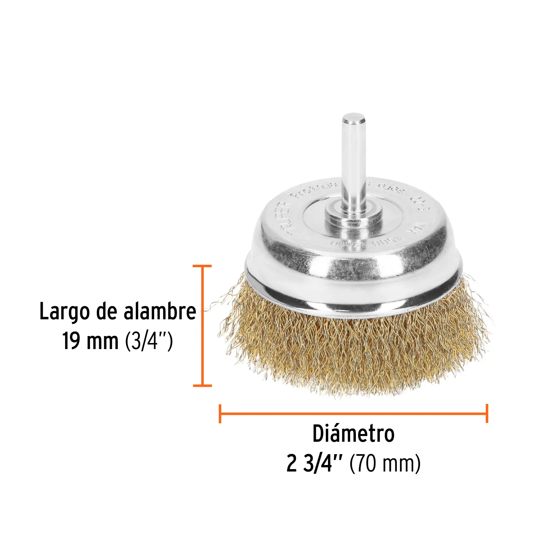 Carda de copa para taladro 2-3/4 " Truper