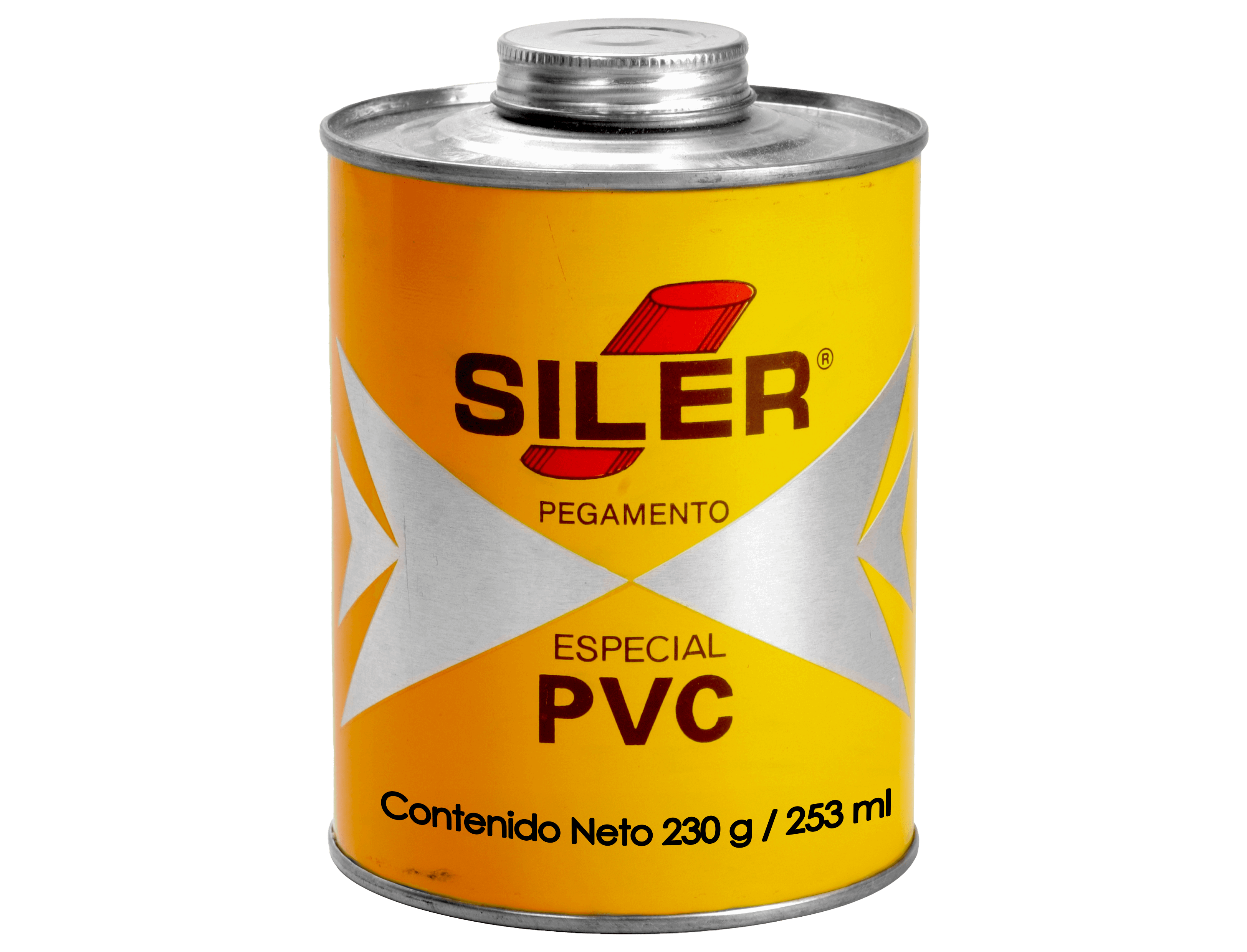 Pegamento para tubería Transparente 253 ml SILER Bote PVC