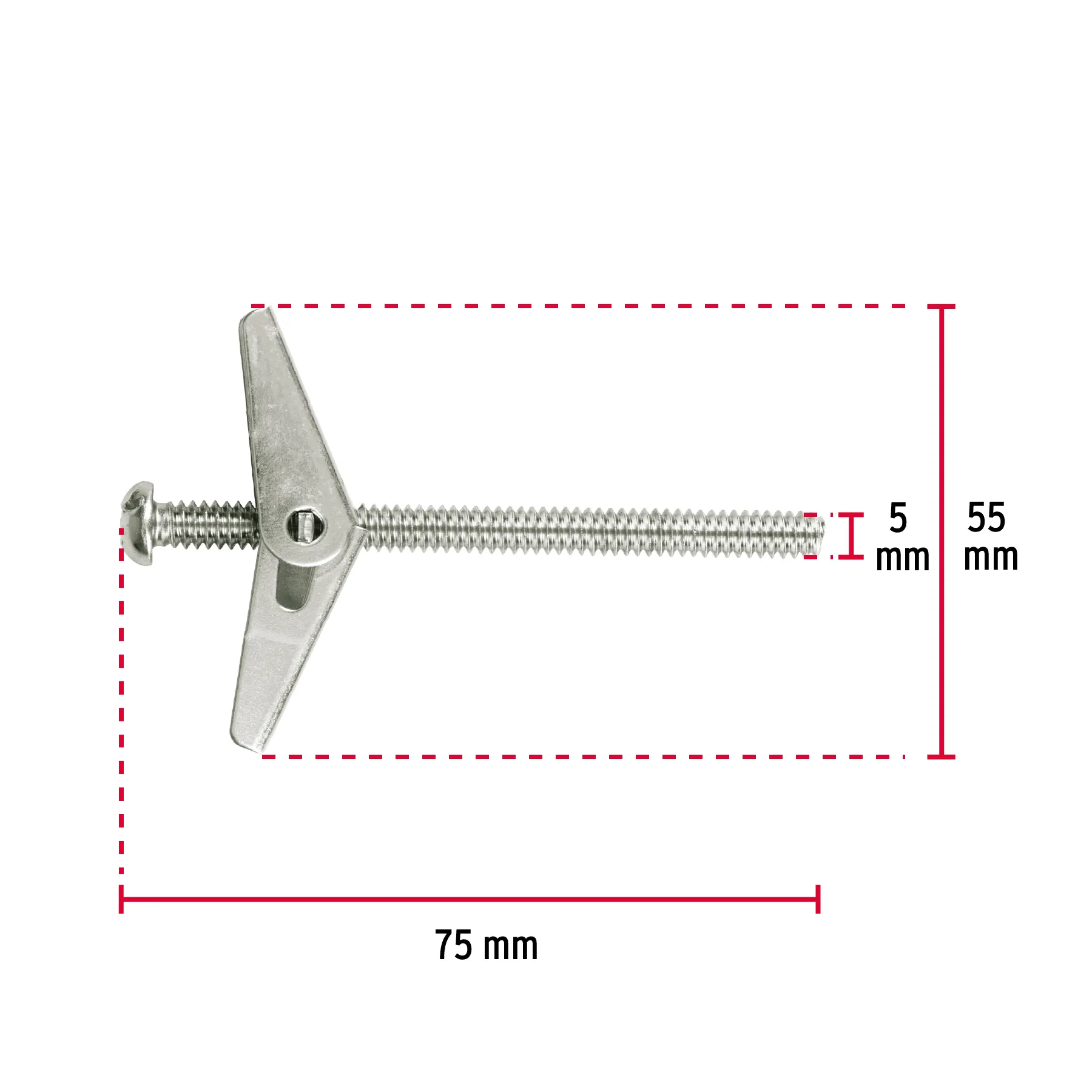 Sujetador mariposa 1/4 " Bolsa (4 pz)