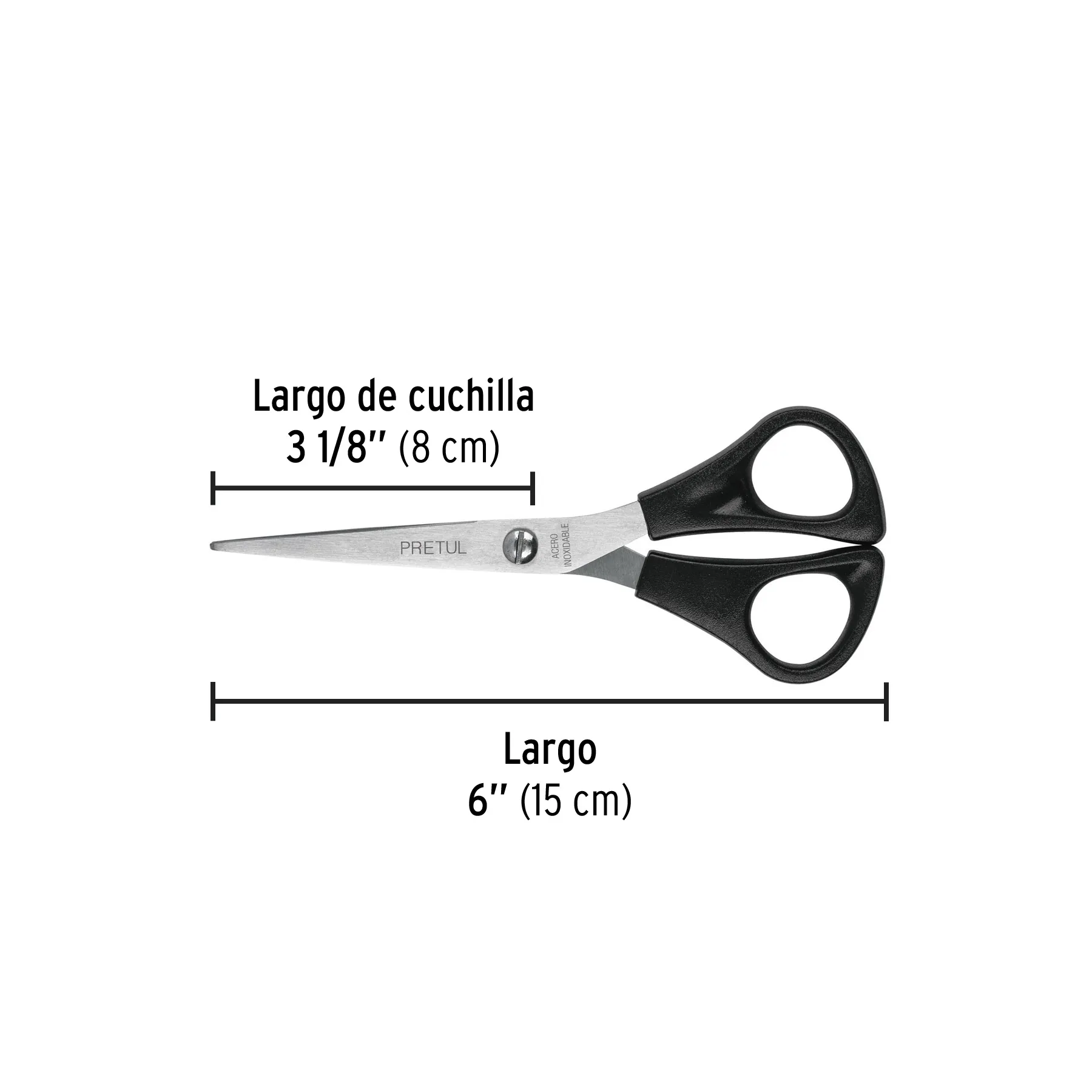 Tijeras 6 " (15 cm) Pretul Para casa y oficina