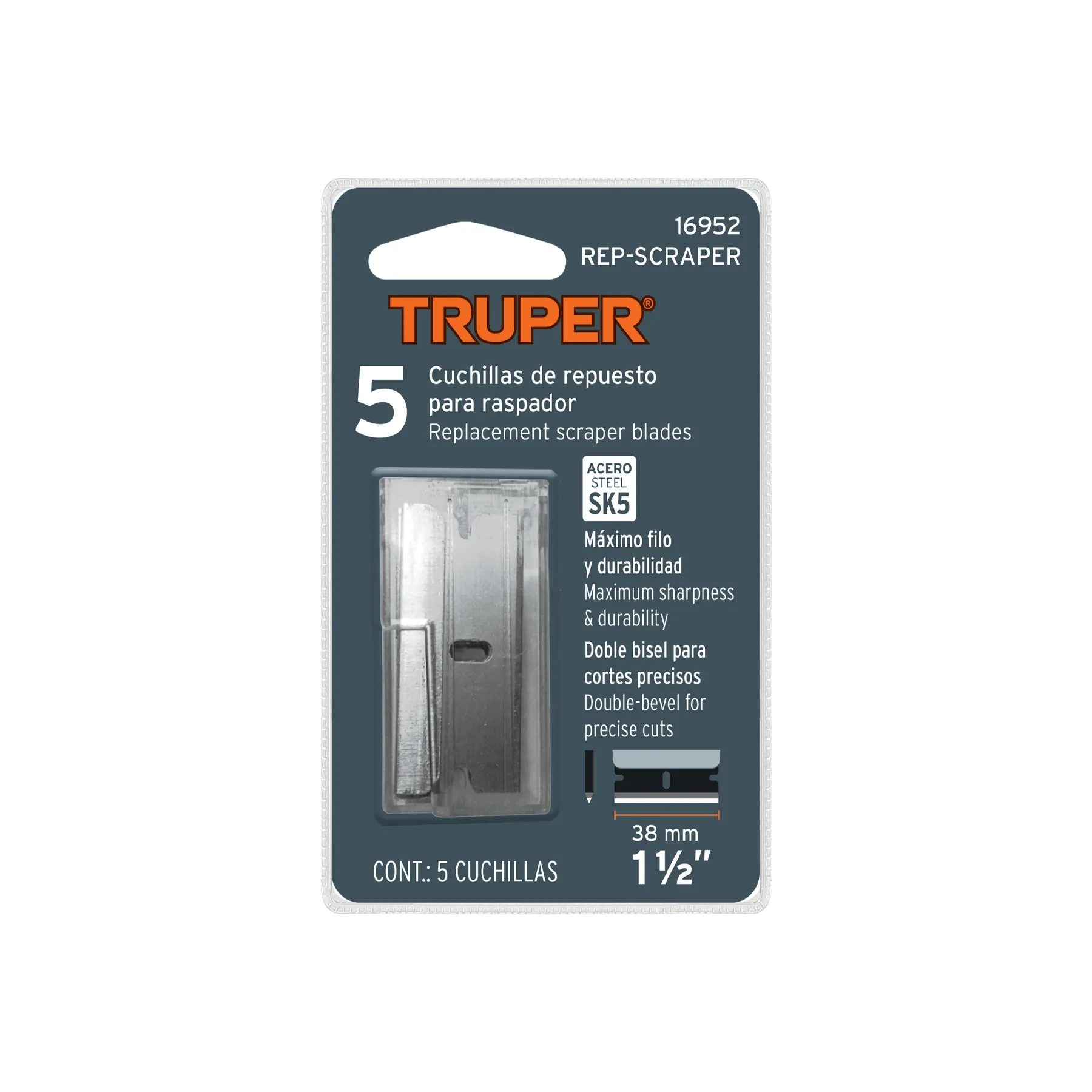 Navaja de un solo filo Truper Blister (5 pz)