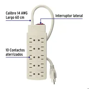 Multicontacto Volteck 10