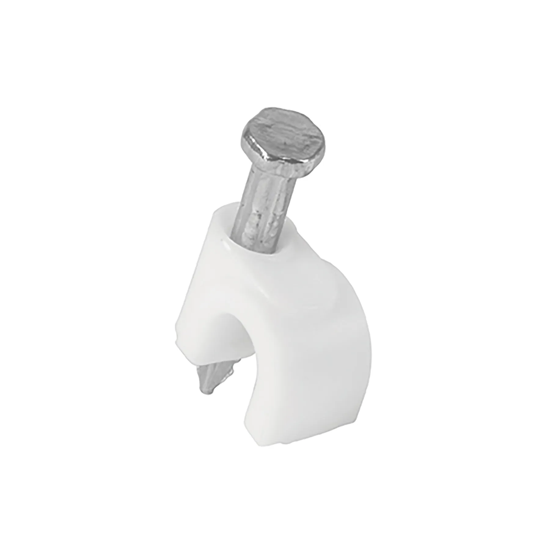 Grapas para cable Blanca Volteck 6 mm Redonda Por bolsa (20 pz)