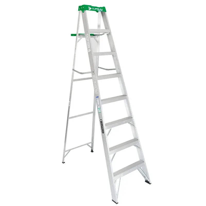 Escalera 2.44 m 175 kg (uso profesional) Cuprum Aluminio 7 peldaños Tijera
