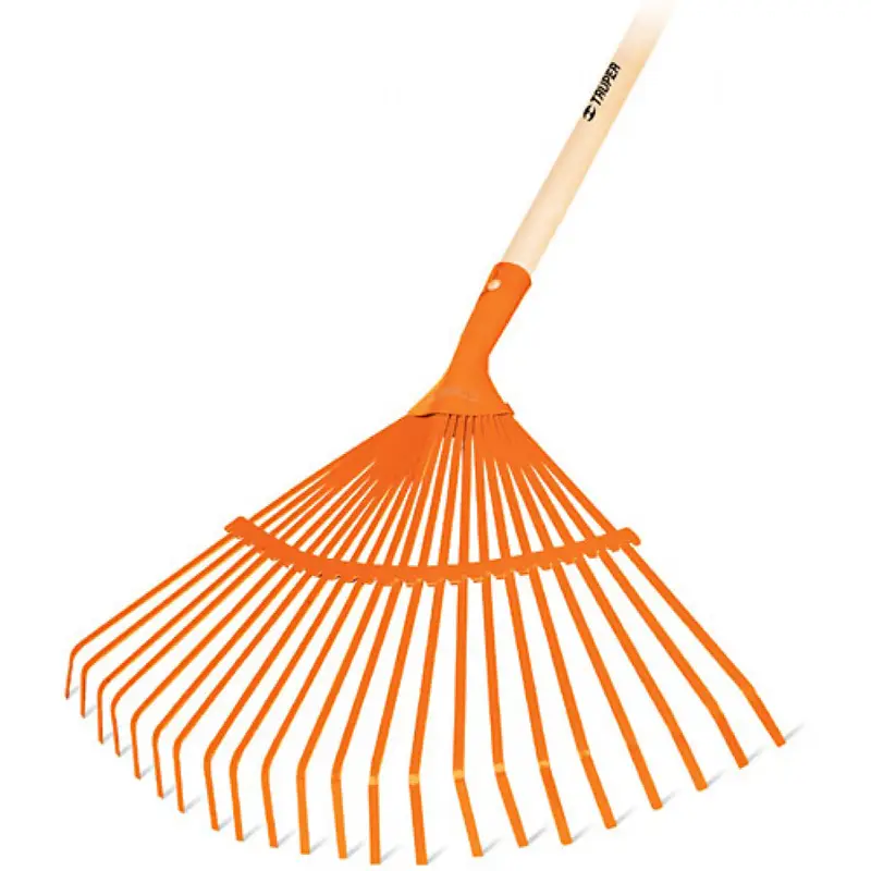 Escoba para jardin 18 " Curva Truper Metalica 22 Dientes
