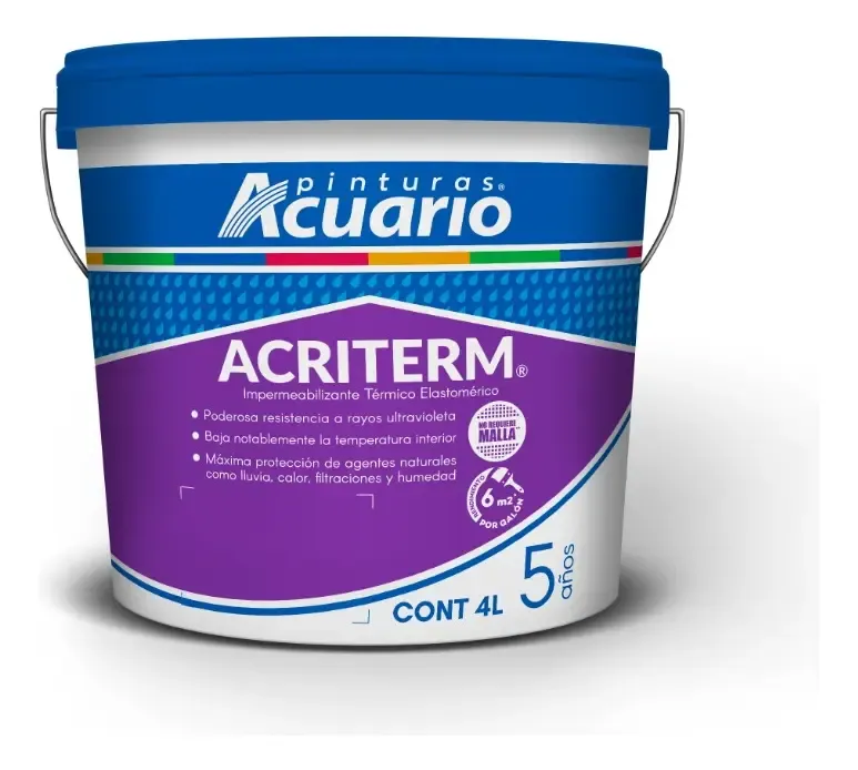 Impermeabilizante Blanco 4 L 5 Años Acuario Acriterm