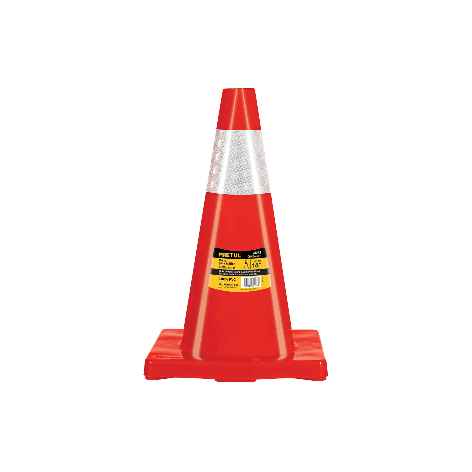 Cono para trafico 45 cm (18") Pretul De pvc