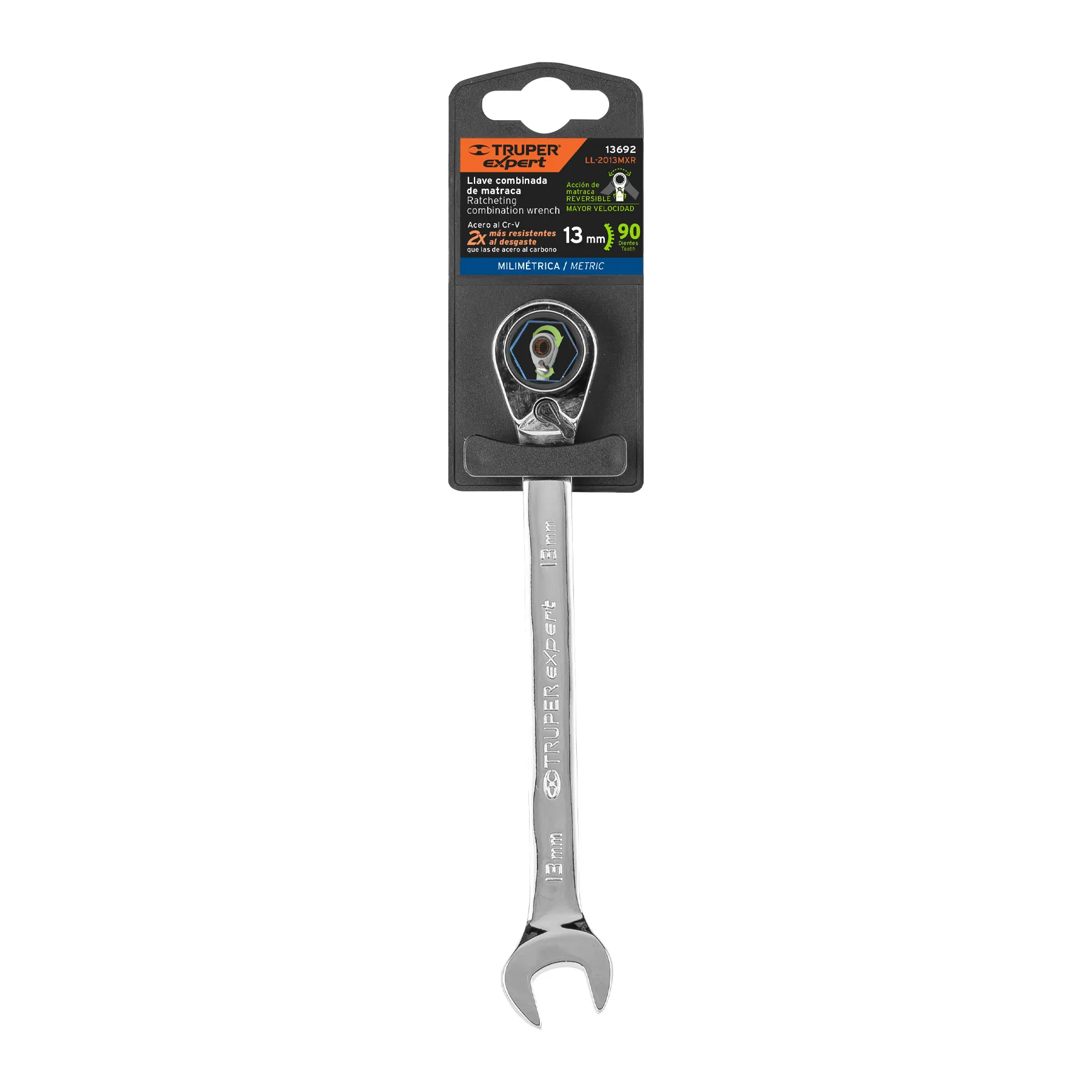 Llave combinada con matraca Truper Expert 13 mm Milimétrica