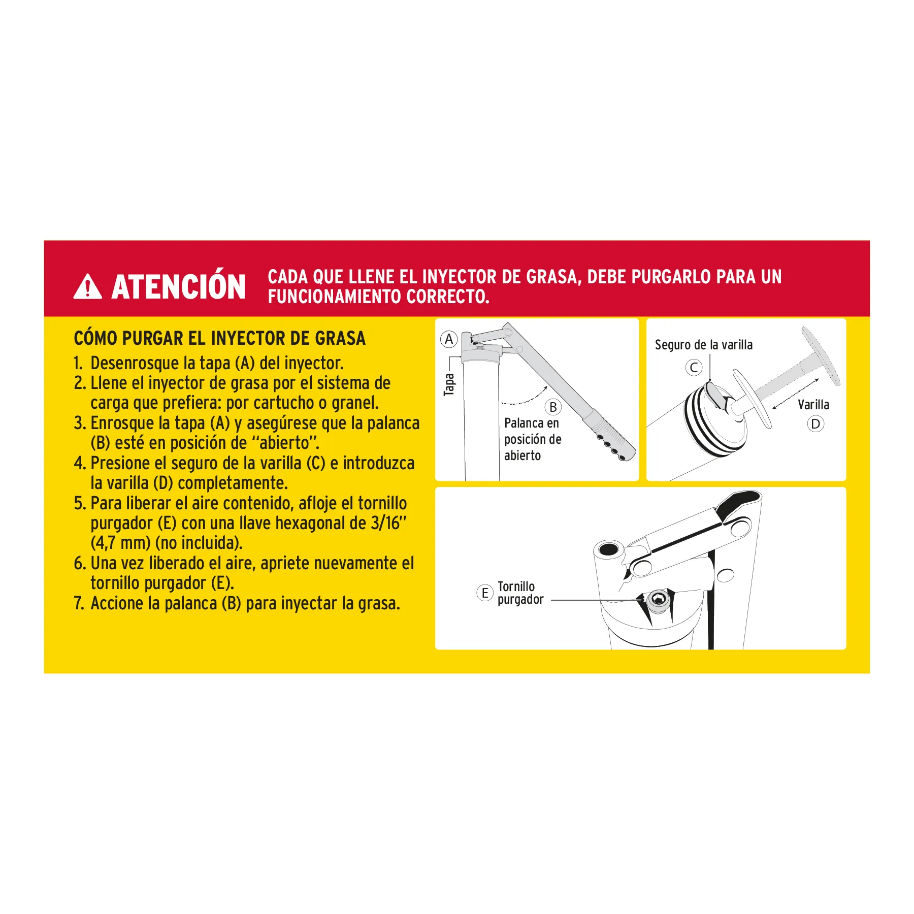 Inyector de grasa Truper 6,000 psi