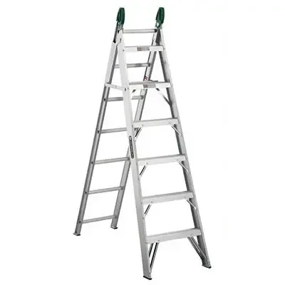 Escalera 1.83 m 175 kg (uso profesional) Cuprum Aluminio 13 peldaños Convertible