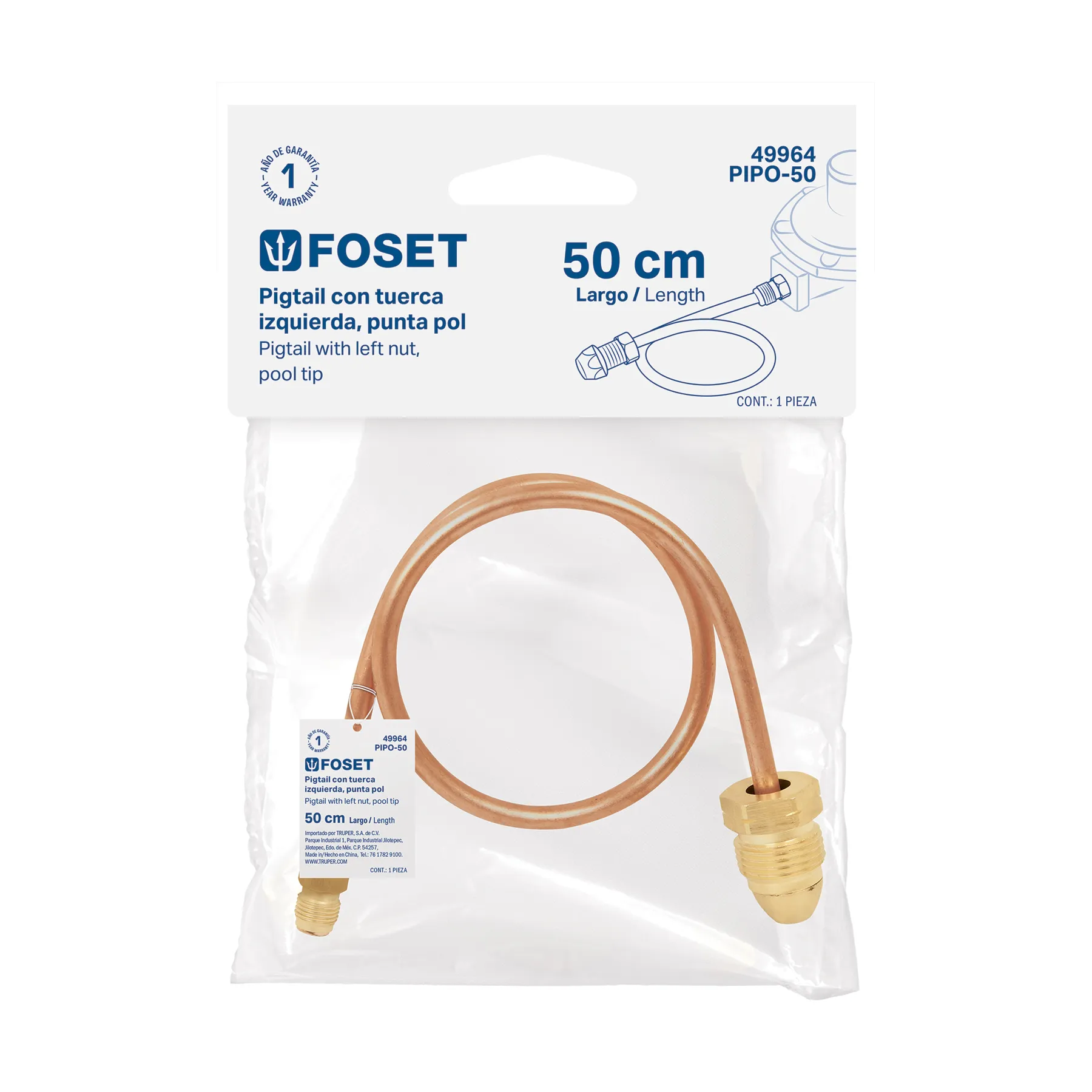 Pig tail 50 cm Foset