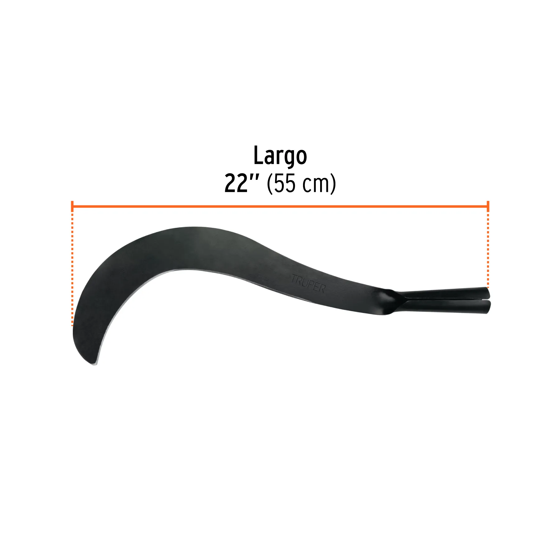 Machete curvo 22 " (55 cm) Sin mango Truper