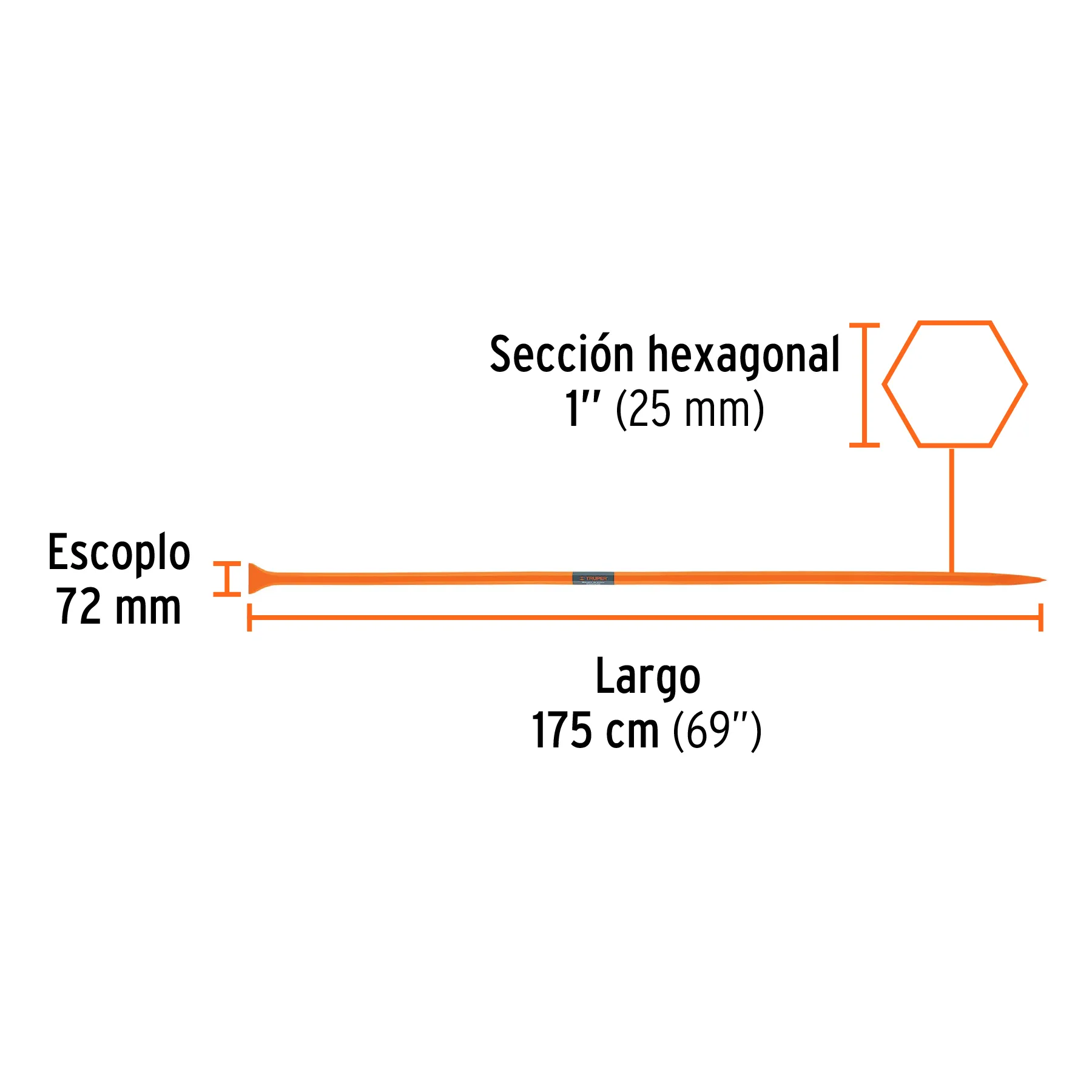 Barreta de punta 1.75 m Truper