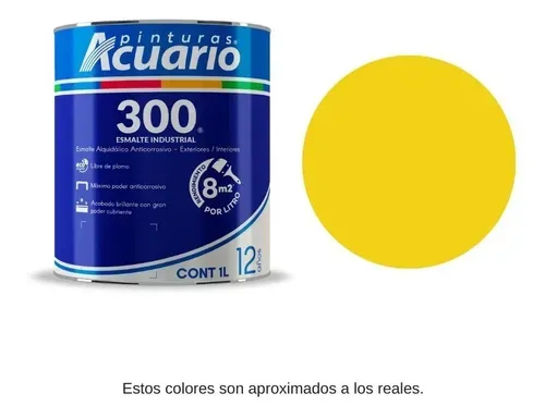 Pintura de esmalte Amarillo limon 1 L (1000 ml) Acuario 300