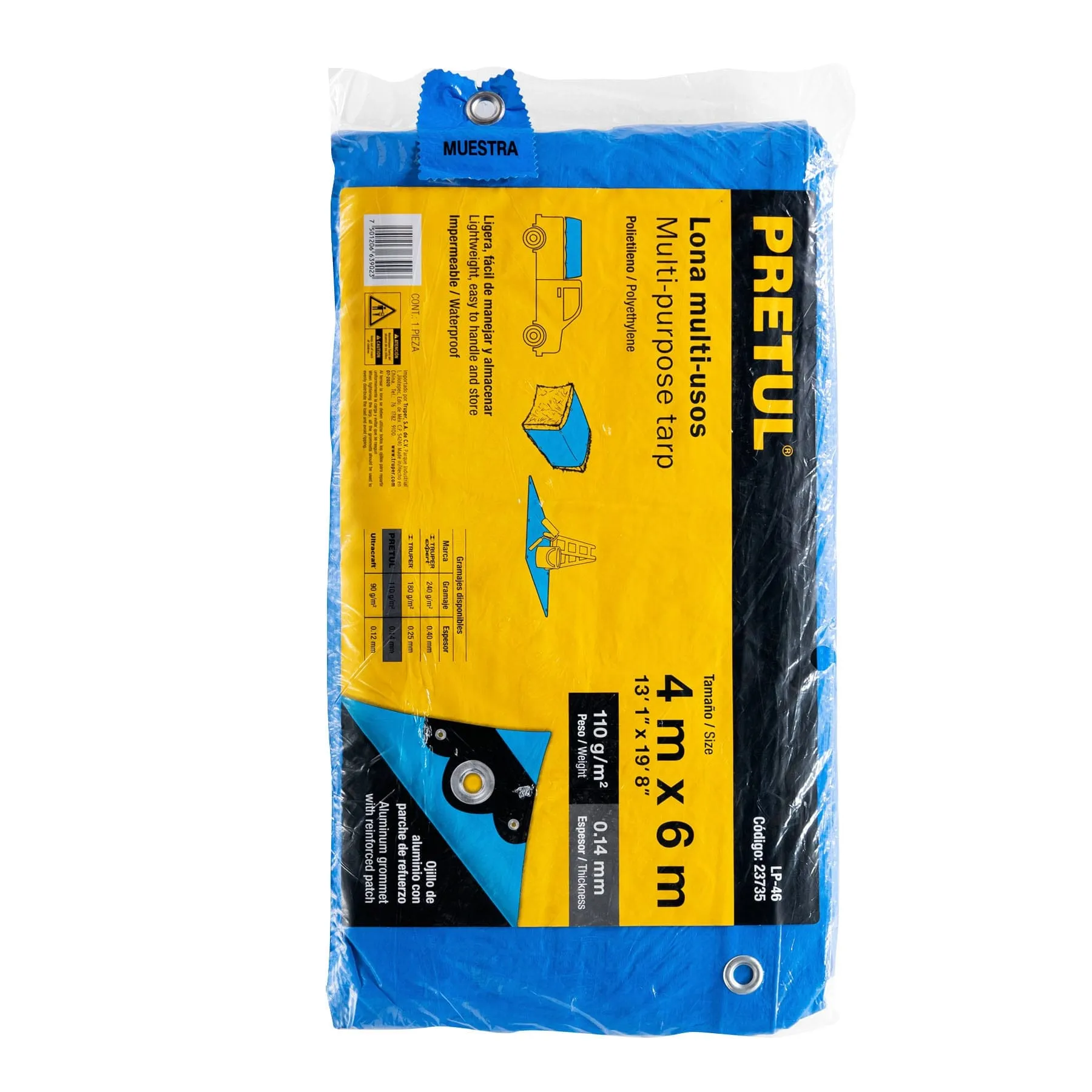Lona 4 m Azul 6 m Pretul