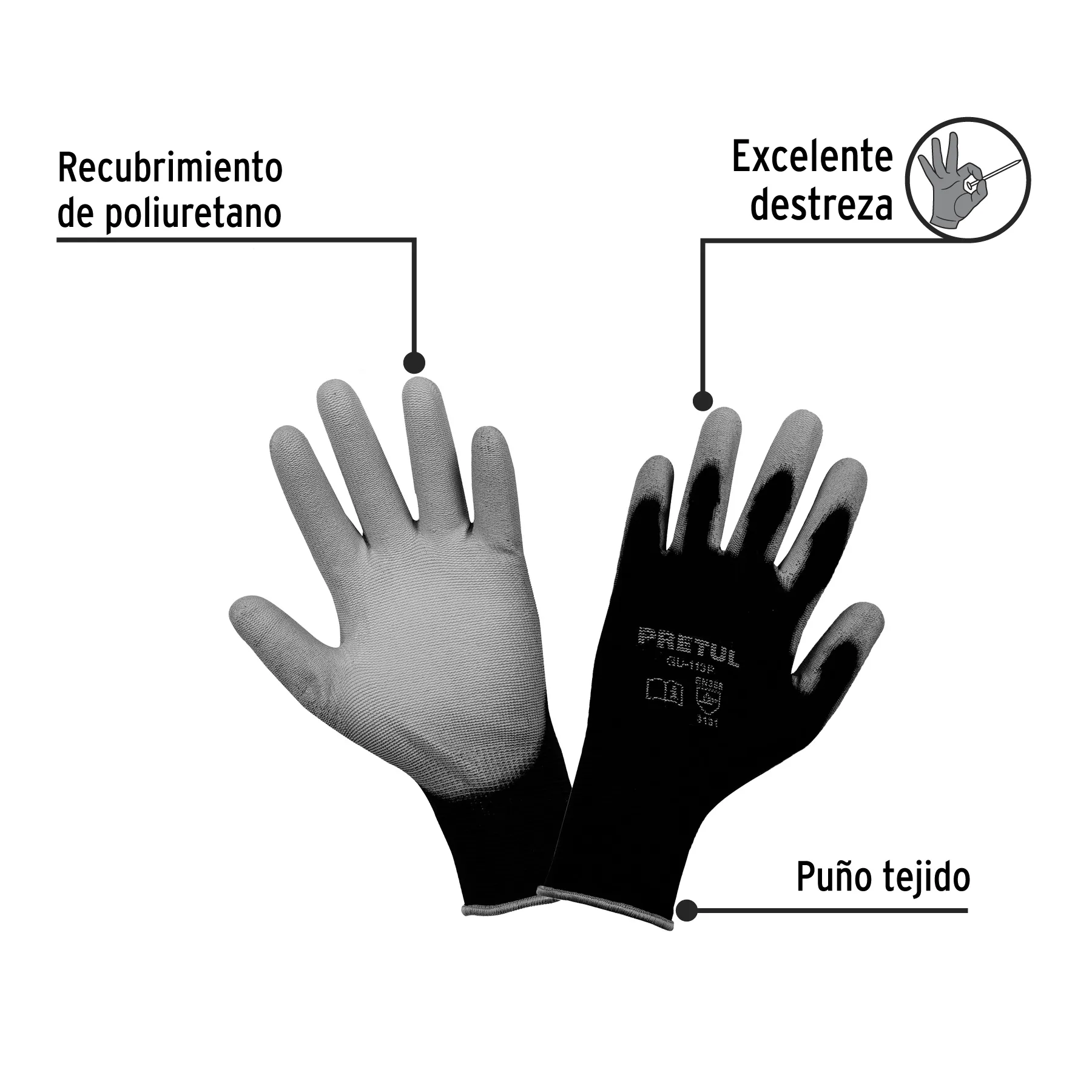 Guantes Pretul Recubrimiento de poliuretano G