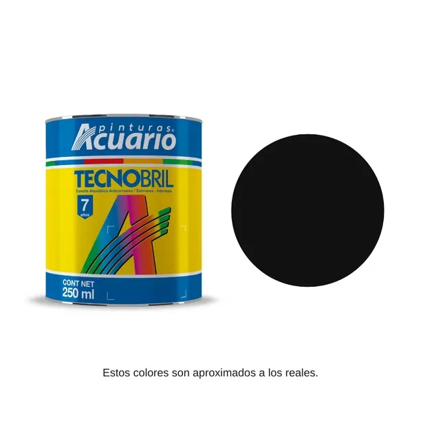 Pintura de esmalte Negro 1 L (1000 ml) Acuario Tecnobril