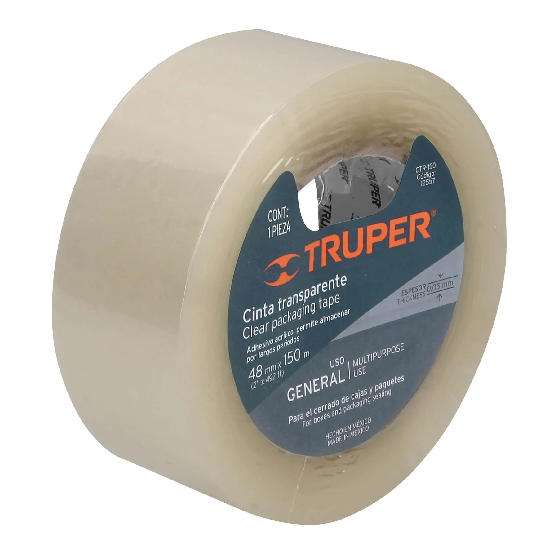 Cinta de empaque Transparente 150 m Truper